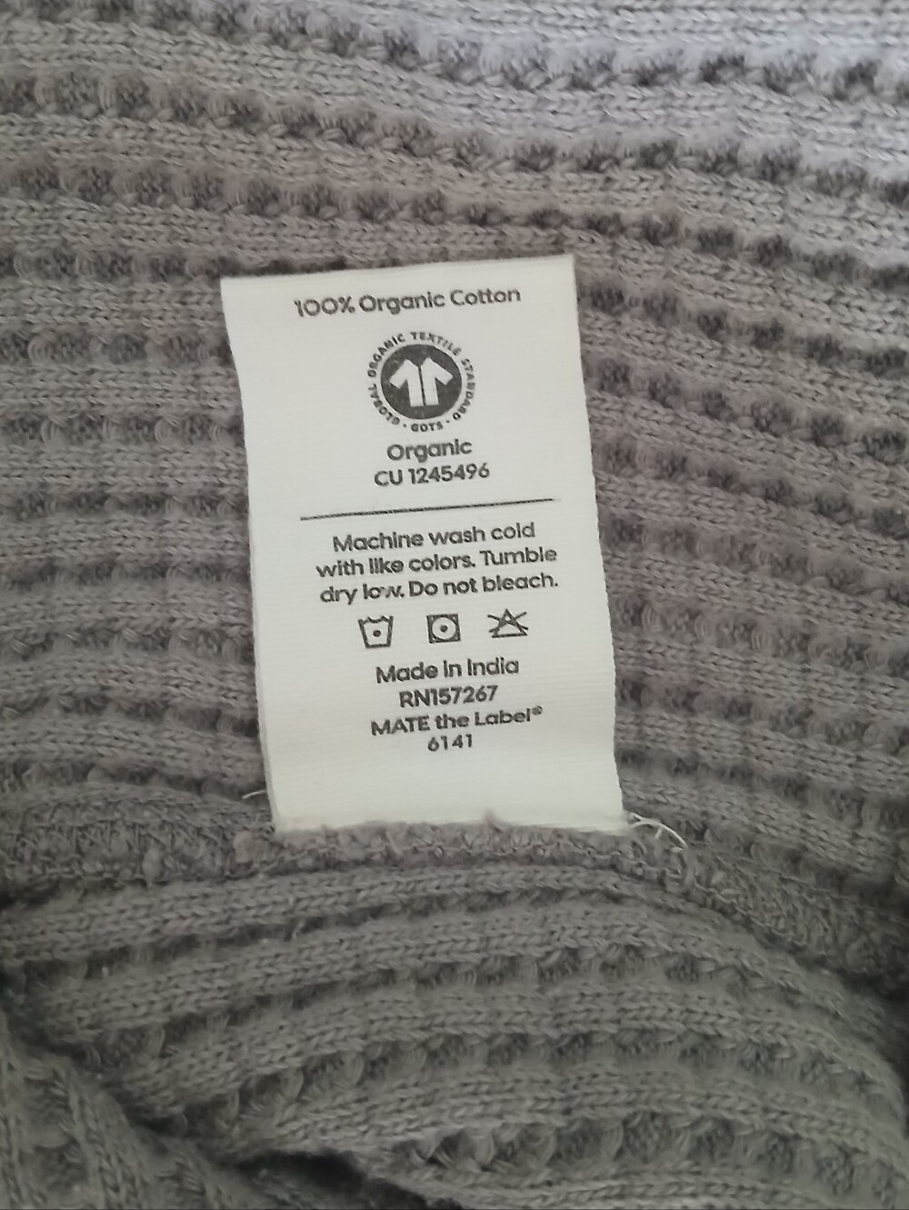Mate The Label Organic Waffle Relaxed Hoodie - Picture 8 of 8